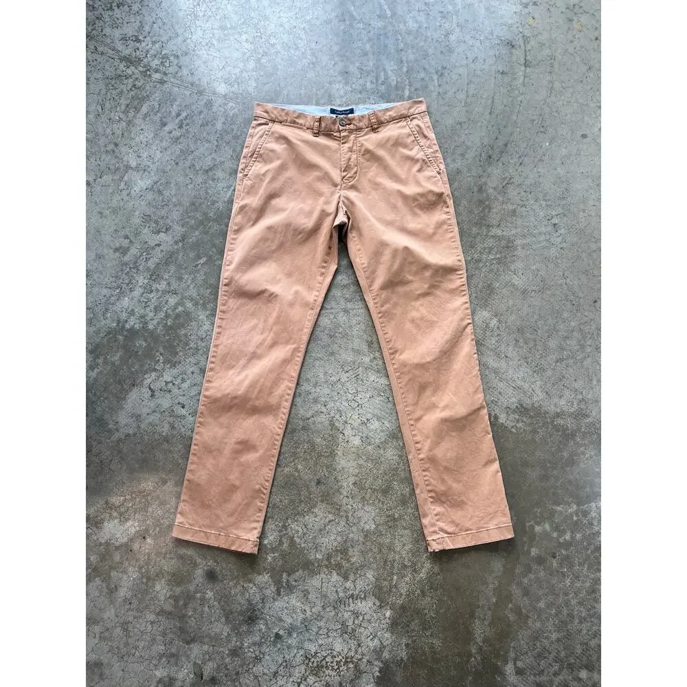 Tommy Hilfiger Custom Fit Chino Pants Mens 32x32 Salmon Tan Stretch